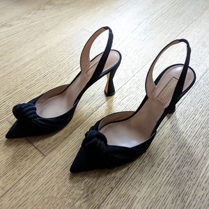 Aquazzura Kiki Sling 85 Black